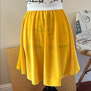 Yellow Velvet Skirt